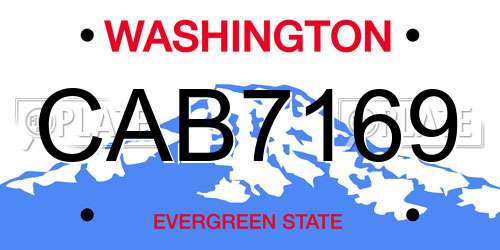 CAB7169 Washington License Plate