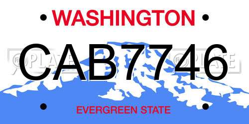 CAB7746 Washington License Plate
