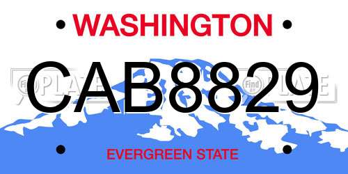 CAB8829 Washington License Plate