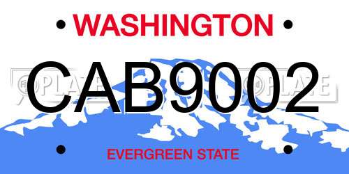 CAB9002 Washington License Plate