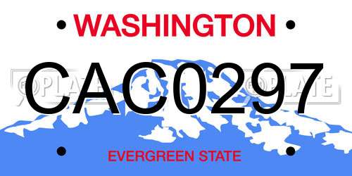 CAC0297 Washington License Plate