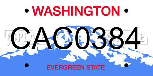CAC0384 Washington License Plate