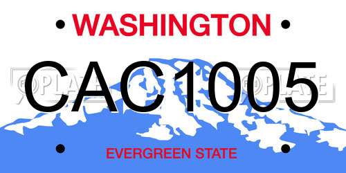 CAC1005 Washington License Plate