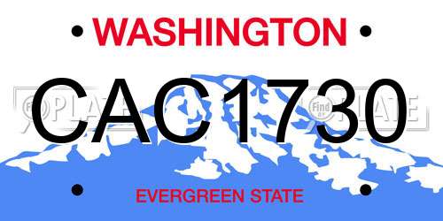 CAC1730 Washington License Plate