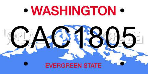 CAC1805 Washington License Plate
