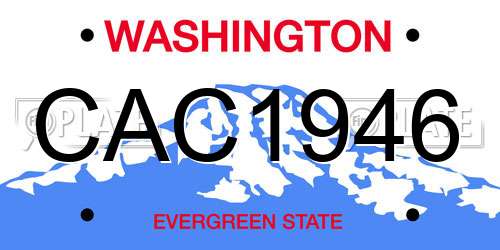 CAC1946 Washington License Plate