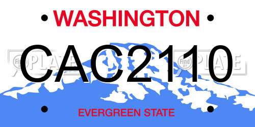 CAC2110 Washington License Plate