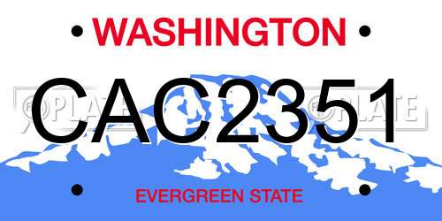 CAC2351 Washington License Plate