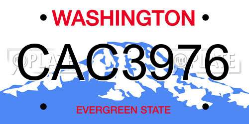 CAC3976 Washington License Plate