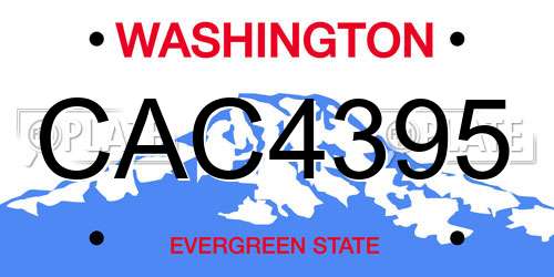 CAC4395 Washington License Plate