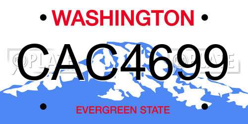 CAC4699 Washington License Plate