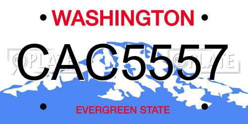 CAC5557 Washington License Plate