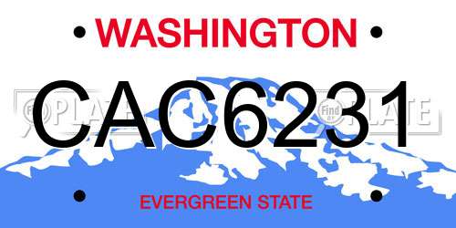 CAC6231 Washington License Plate