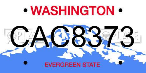 CAC8373 Washington License Plate
