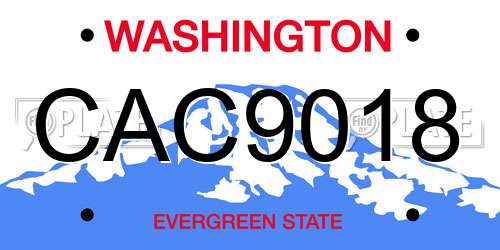 CAC9018 Washington License Plate