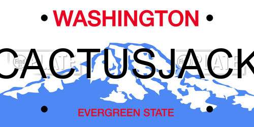 CACTUSJACK Washington License Plate