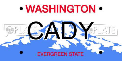 CADY Washington License Plate