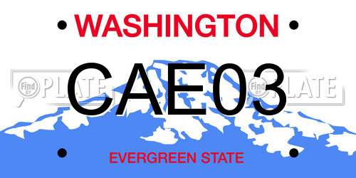 CAE03 Washington License Plate