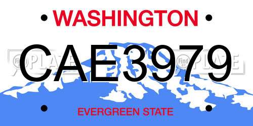 CAE3979 Washington License Plate