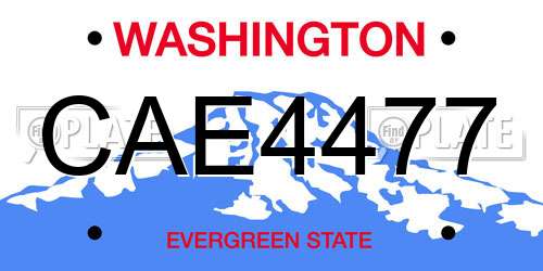 CAE4477 Washington License Plate