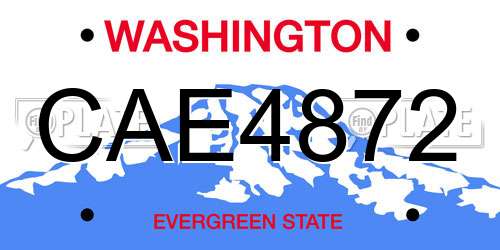 CAE4872 Washington License Plate