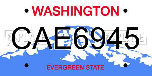 CAE6945 Washington License Plate