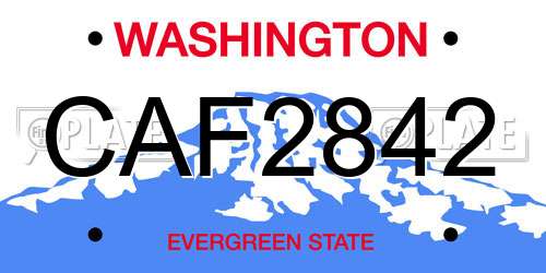CAF2842 Washington License Plate