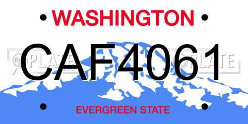 CAF4061 Washington License Plate