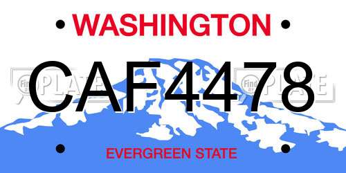 CAF4478 Washington License Plate