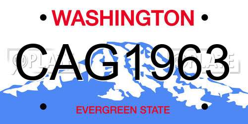 CAG1963 Washington License Plate