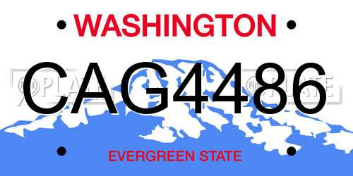 CAG4486 Washington License Plate
