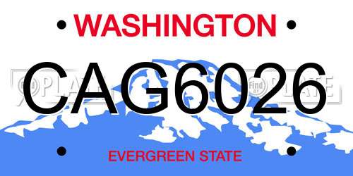 CAG6026 Washington License Plate