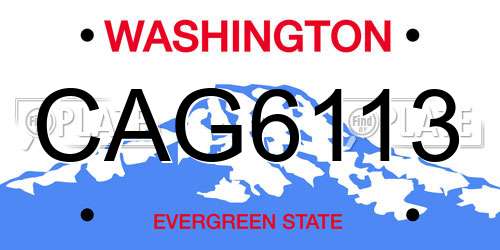 CAG6113 Washington License Plate