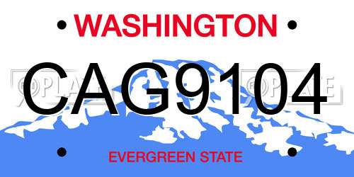 CAG9104 Washington License Plate