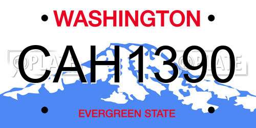 CAH1390 Washington License Plate