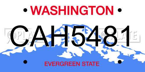 CAH5481 Washington License Plate