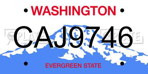 CAJ9746 Washington License Plate