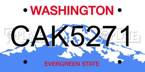 CAK5271 Washington License Plate