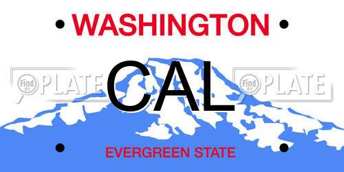 CAL Washington License Plate