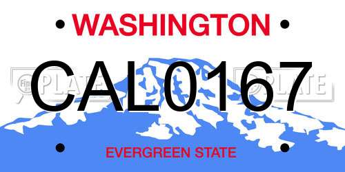 CAL0167 Washington License Plate