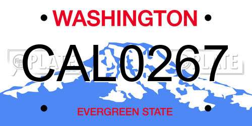 CAL0267 Washington License Plate