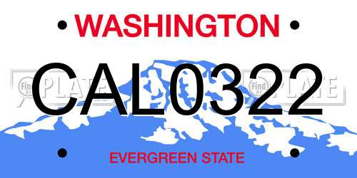 CAL0322 Washington License Plate