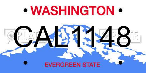 CAL1148 Washington License Plate
