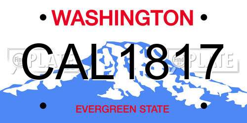 CAL1817 Washington License Plate