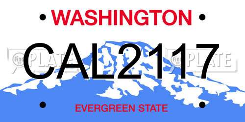 CAL2117 Washington License Plate