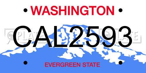 CAL2593 Washington License Plate