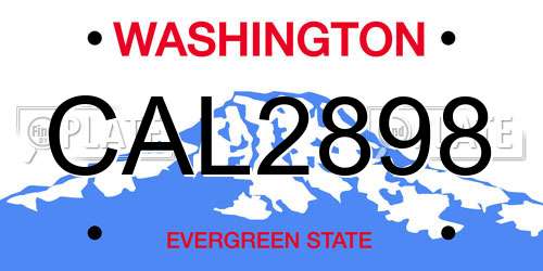 CAL2898 Washington License Plate