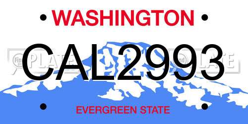 CAL2993 Washington License Plate