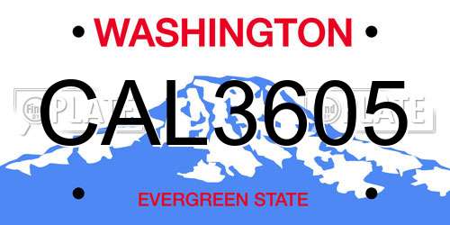 CAL3605 Washington License Plate