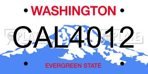 CAL4012 Washington License Plate